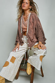 Garden Gate Chenille Crochet Cardigan
