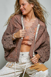 Garden Gate Chenille Crochet Cardigan