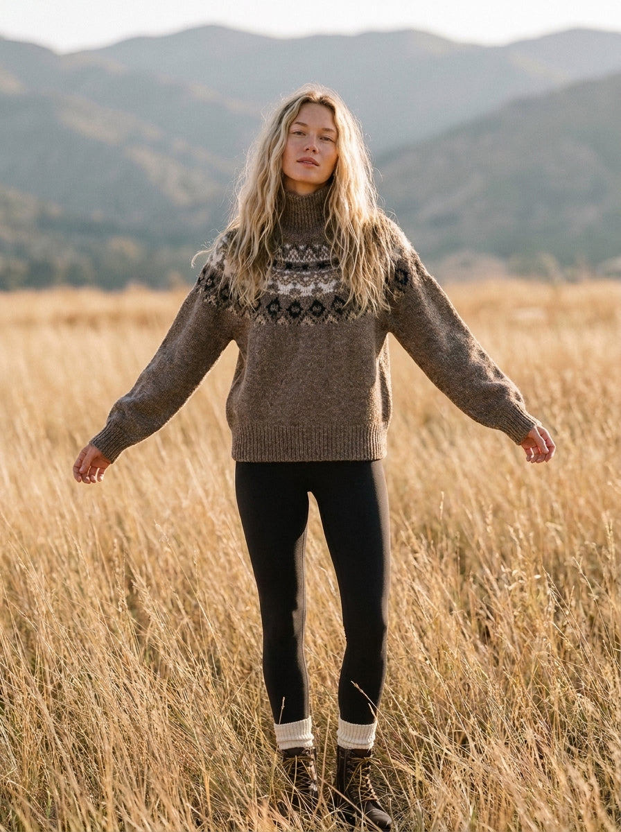 Glacier Fair Isle Mockneck Sweater