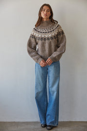 Glacier Fair Isle Mockneck Sweater