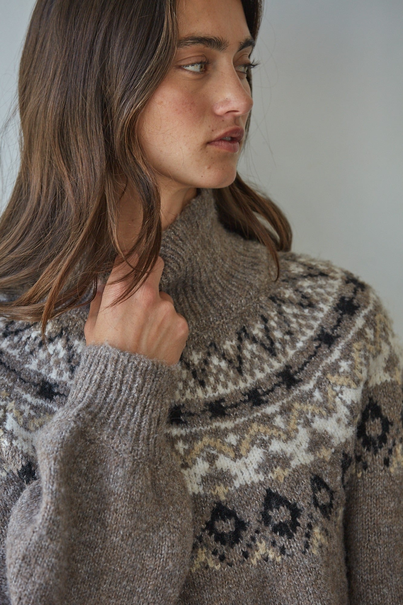 Glacier Fair Isle Mockneck Sweater