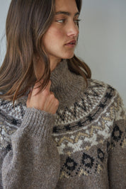 Glacier Fair Isle Mockneck Sweater