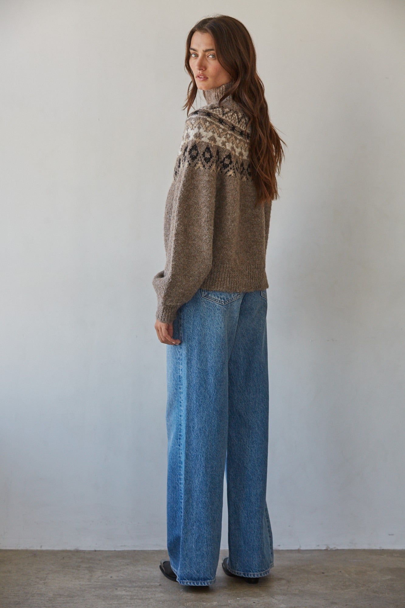 Glacier Fair Isle Mockneck Sweater