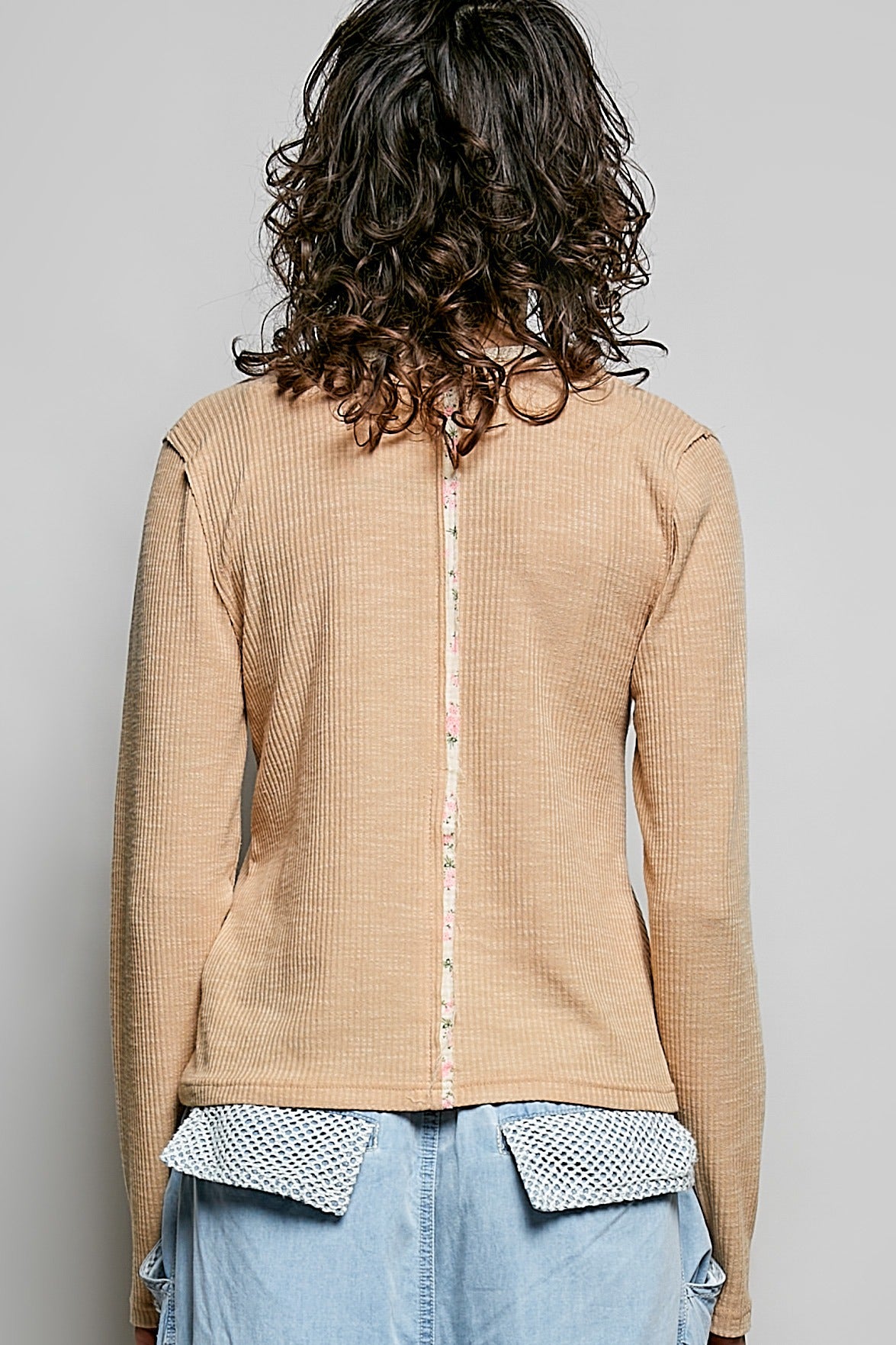 Good Intentions V-Neck Lace Trim Henley