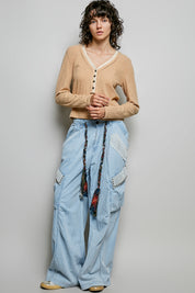 Good Intentions V-Neck Lace Trim Henley