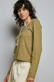 Good Intentions V-Neck Lace Trim Henley