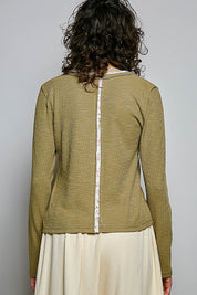 Good Intentions V-Neck Lace Trim Henley