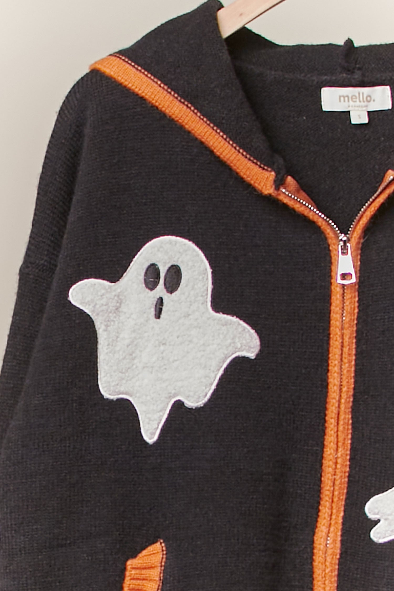 Ghost Town Ghost Patch Zip Up Hoodie
