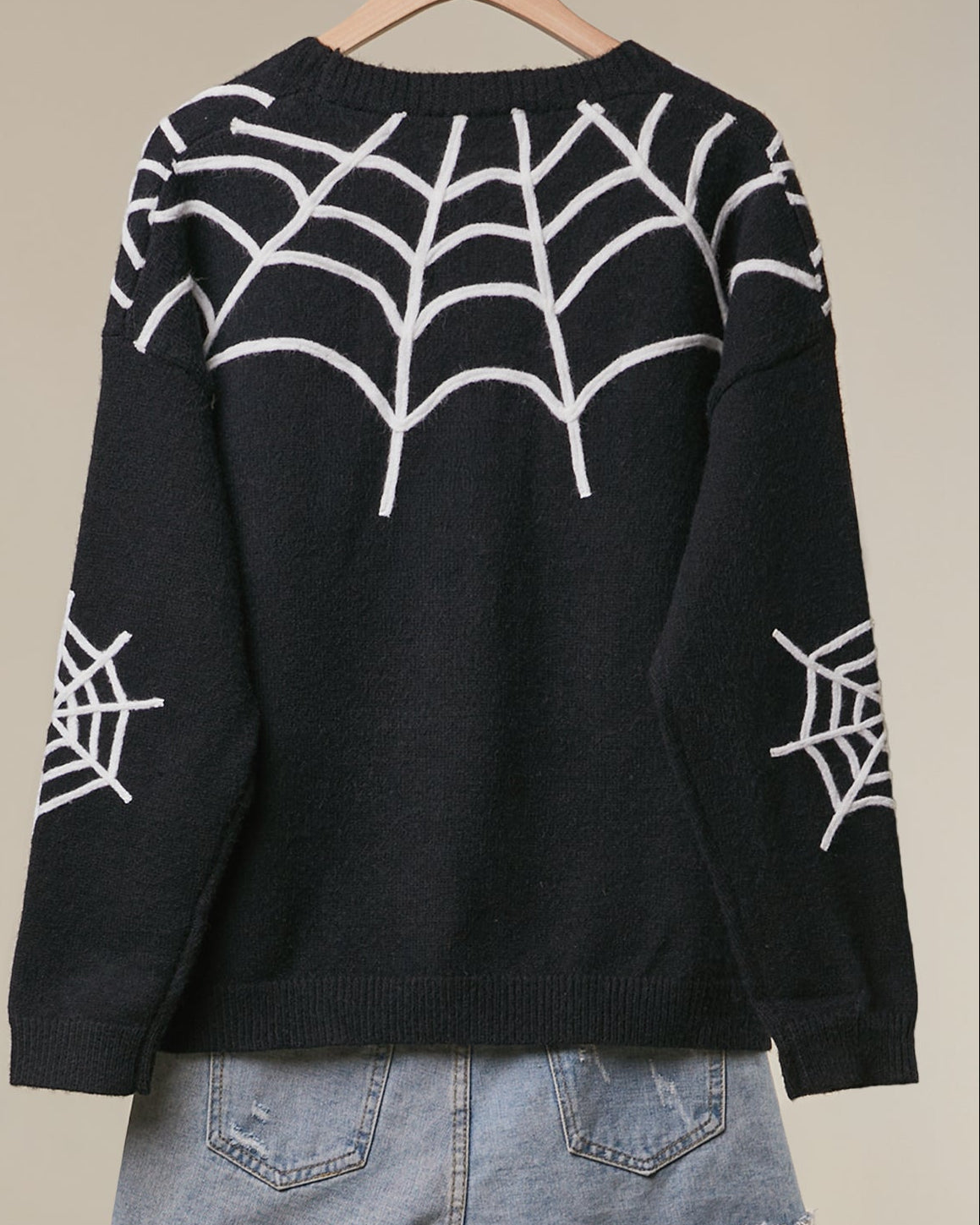 Black Widow Button-Front Knit Cardigan