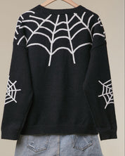 Black Widow Button-Front Knit Cardigan