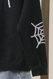 Black Widow Button-Front Knit Cardigan