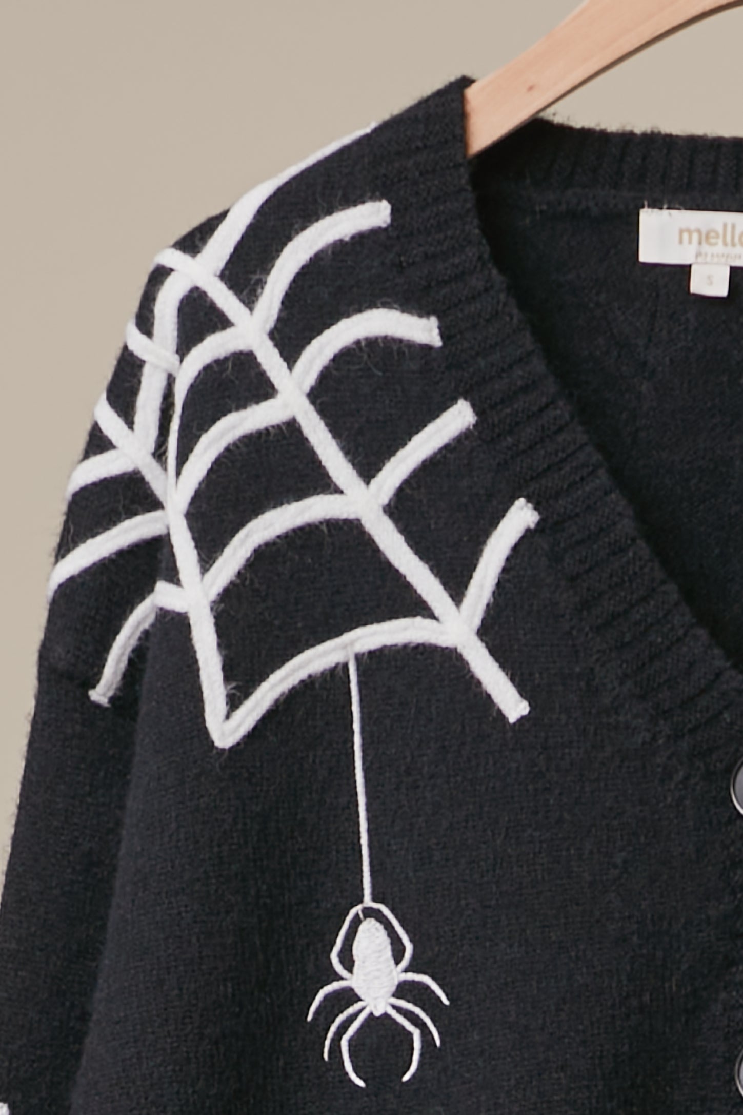 Black Widow Button-Front Knit Cardigan