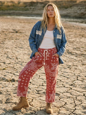 Sienna Bandana Print Barrel Fit Pants