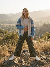 Hidden Romance Camo Crochet Lace Trim Pants