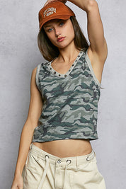 Hideout V-Neck Camo Tank