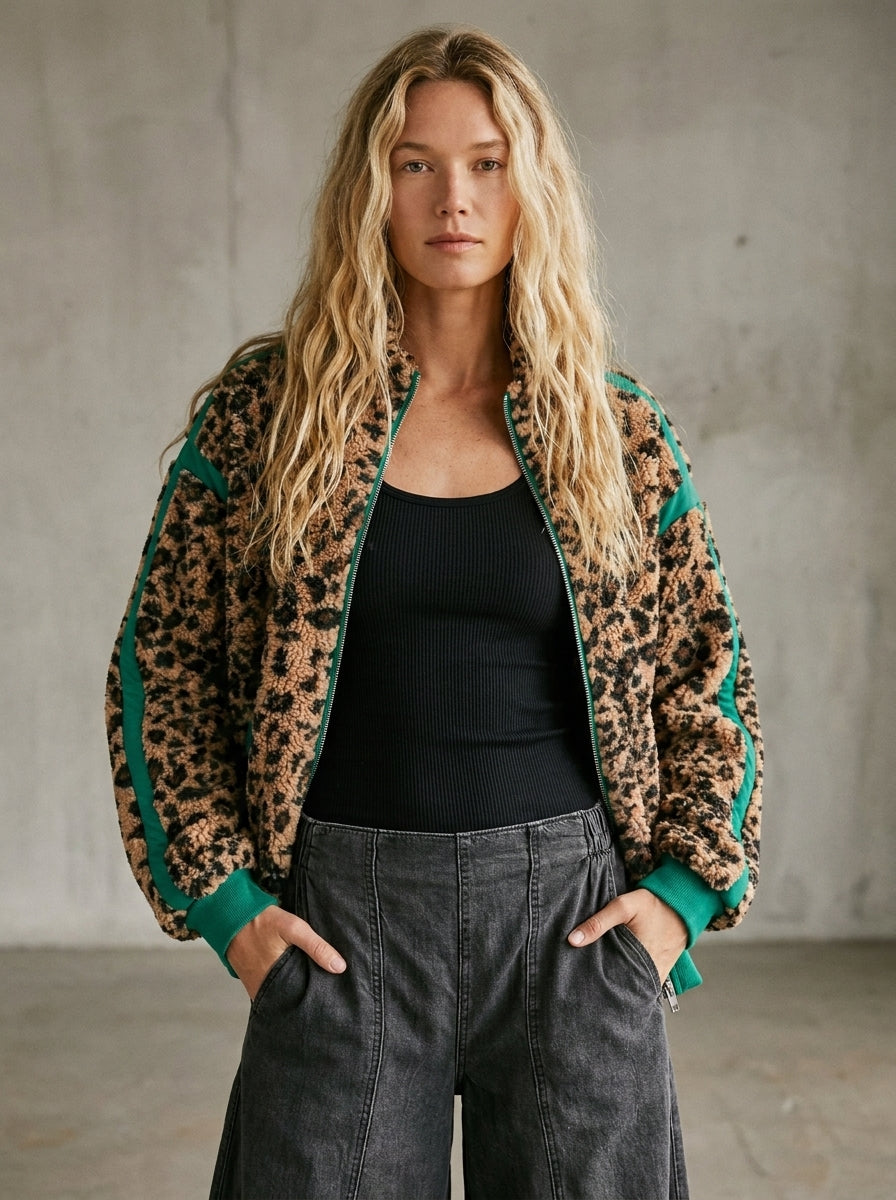 High Roller Leopard Fleece Jacket