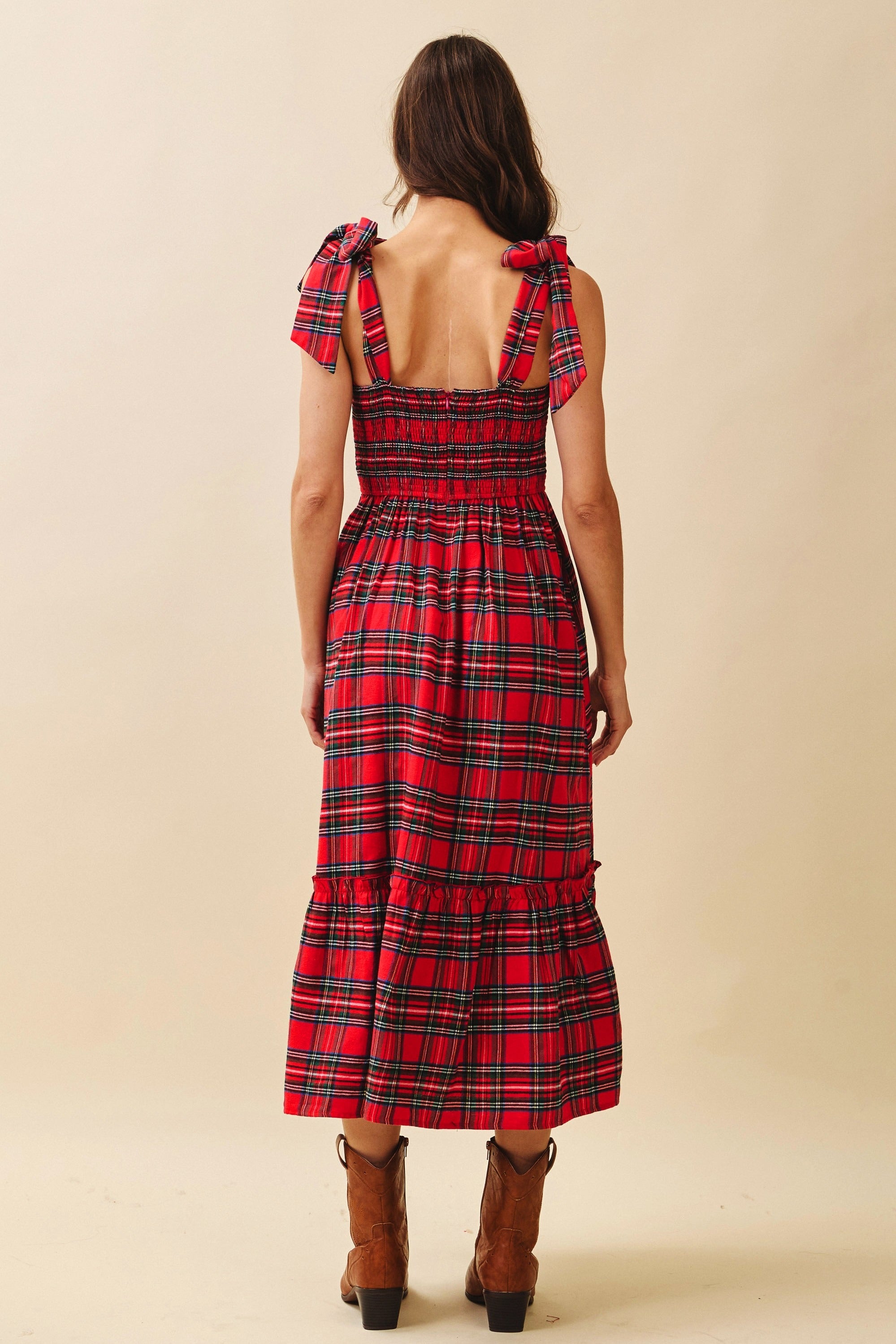 Holiday House Plaid Midi Dress