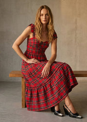 Holiday House Plaid Midi Dress