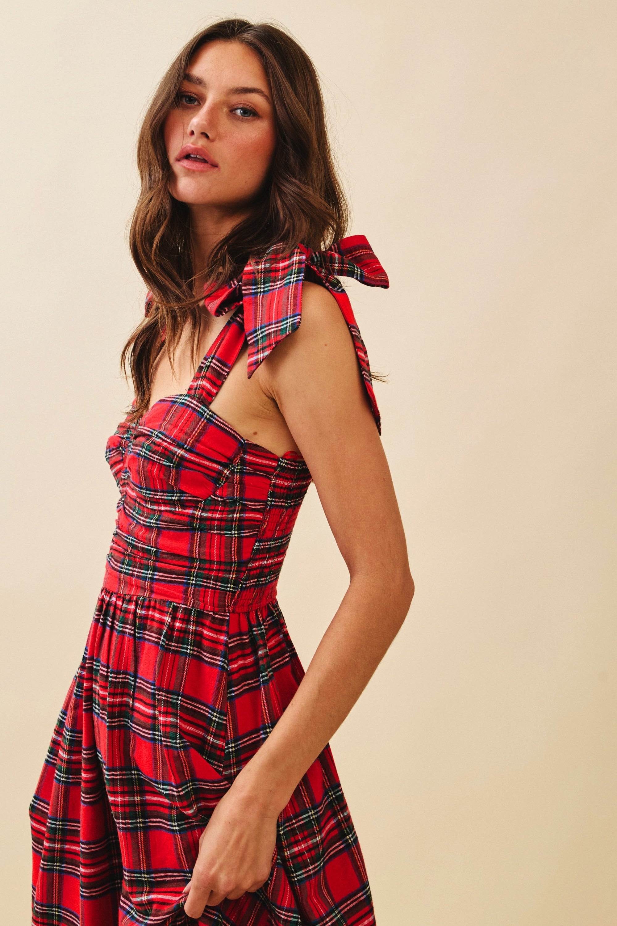 Holiday House Plaid Midi Dress