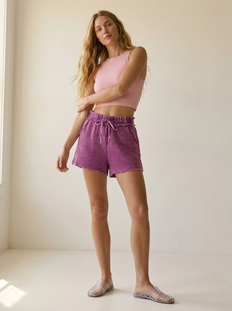Home Stretch Washed Double Gauze Shorts