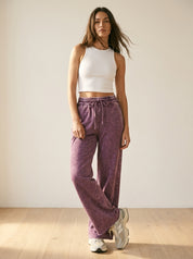 Homebody Acid Wash Fleece Palazzo Sweatpants