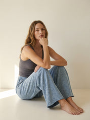 Homebody Acid Wash Fleece Palazzo Sweatpants