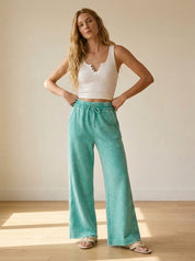 Homebody Acid Wash Fleece Palazzo Sweatpants
