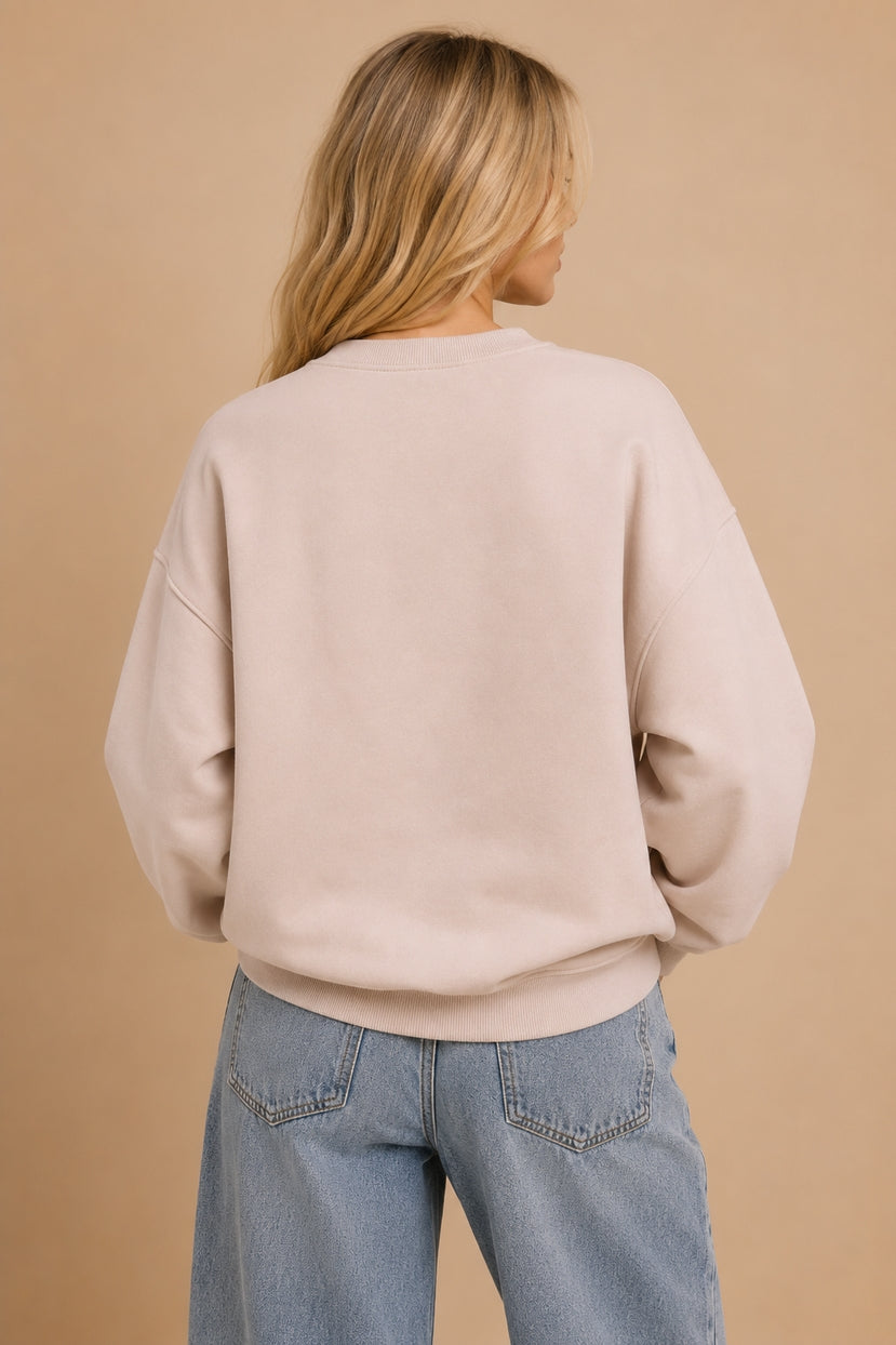 "Howdy" Multi-Pattern Graphic Sweatshirt