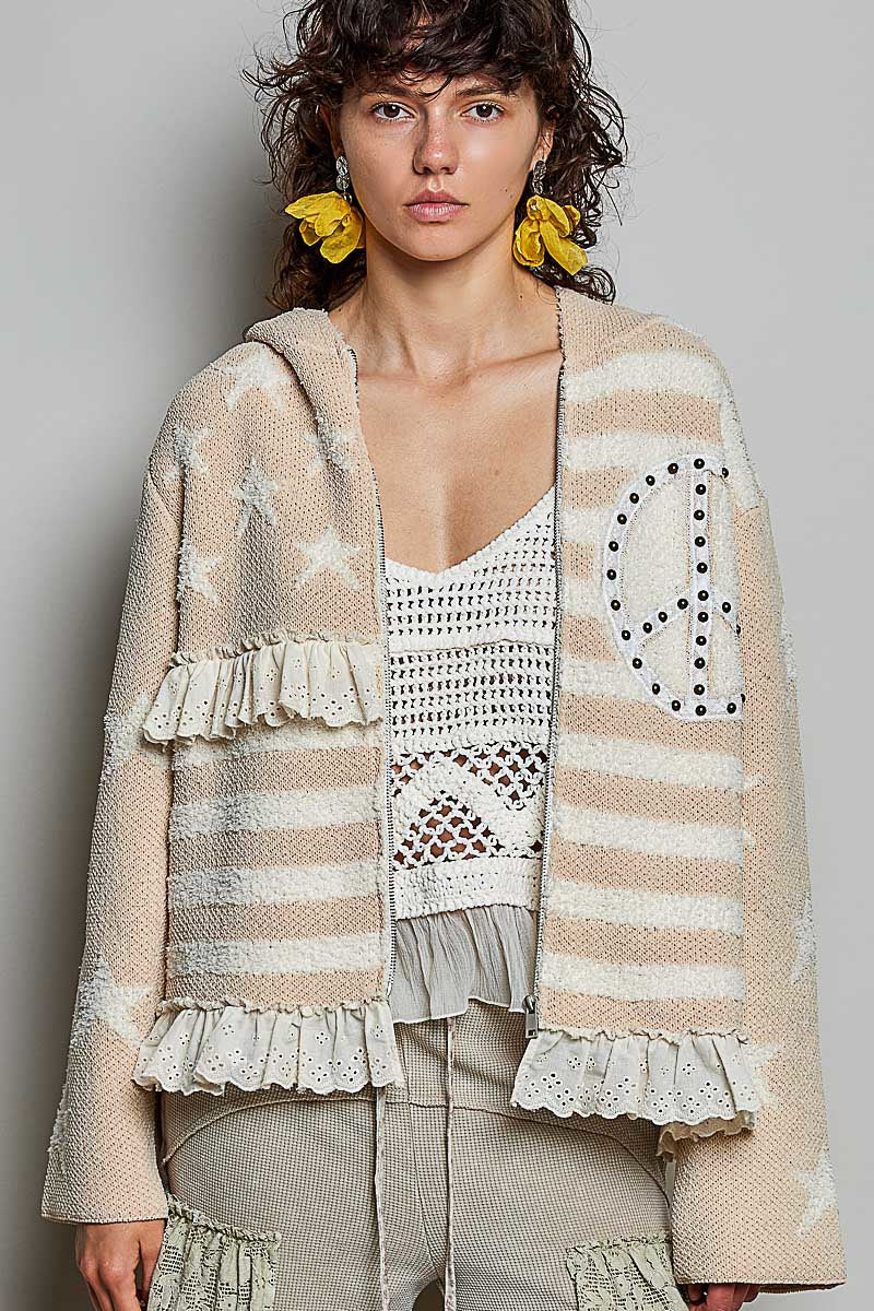 In Good Time Zip-Up Hooded Chenille Sweater