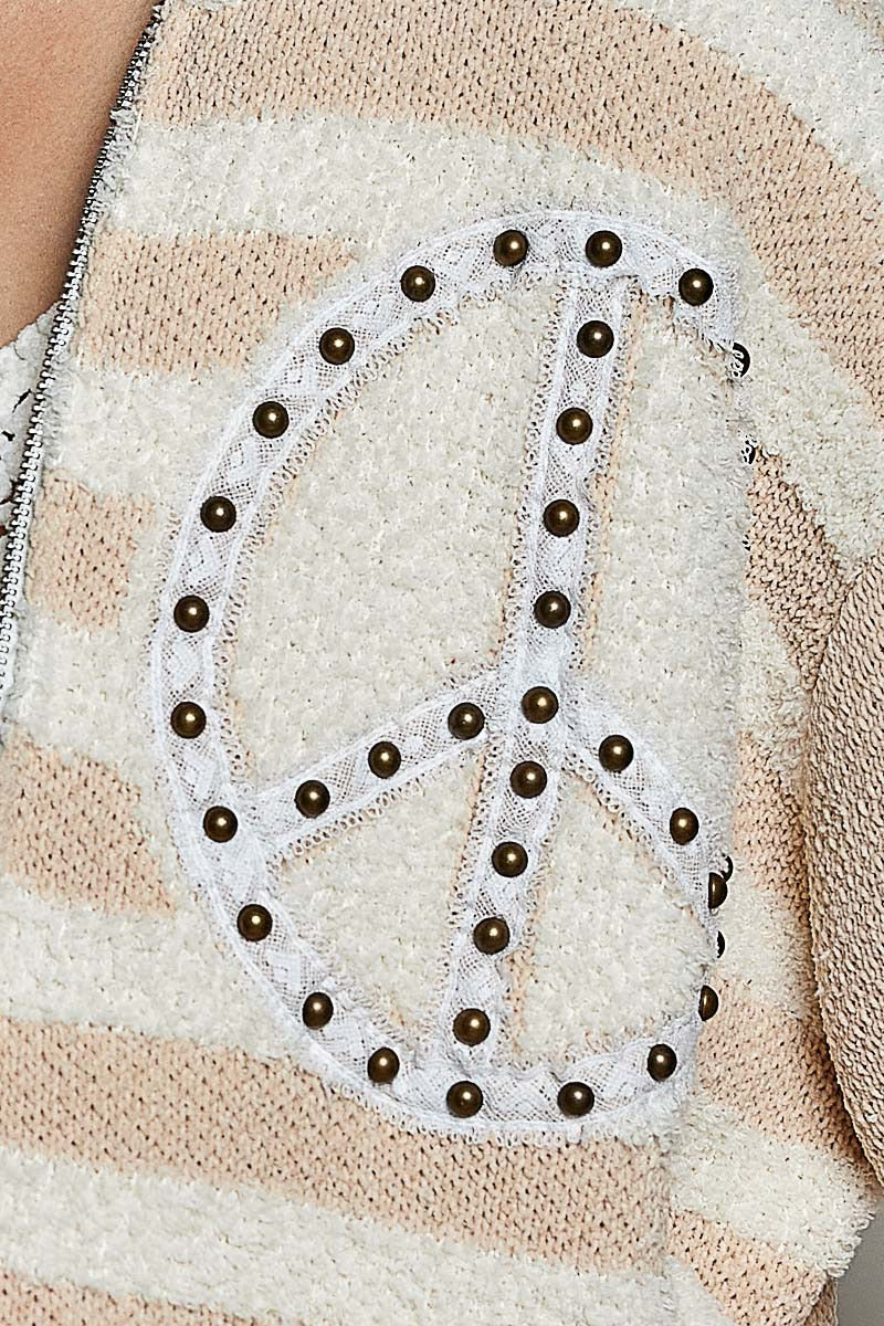 In Good Time Zip-Up Hooded Chenille Sweater