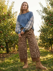 Indie Flannel Contrast Pullover