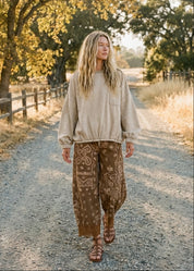 Keepsake Lace Trim Barrel Pants