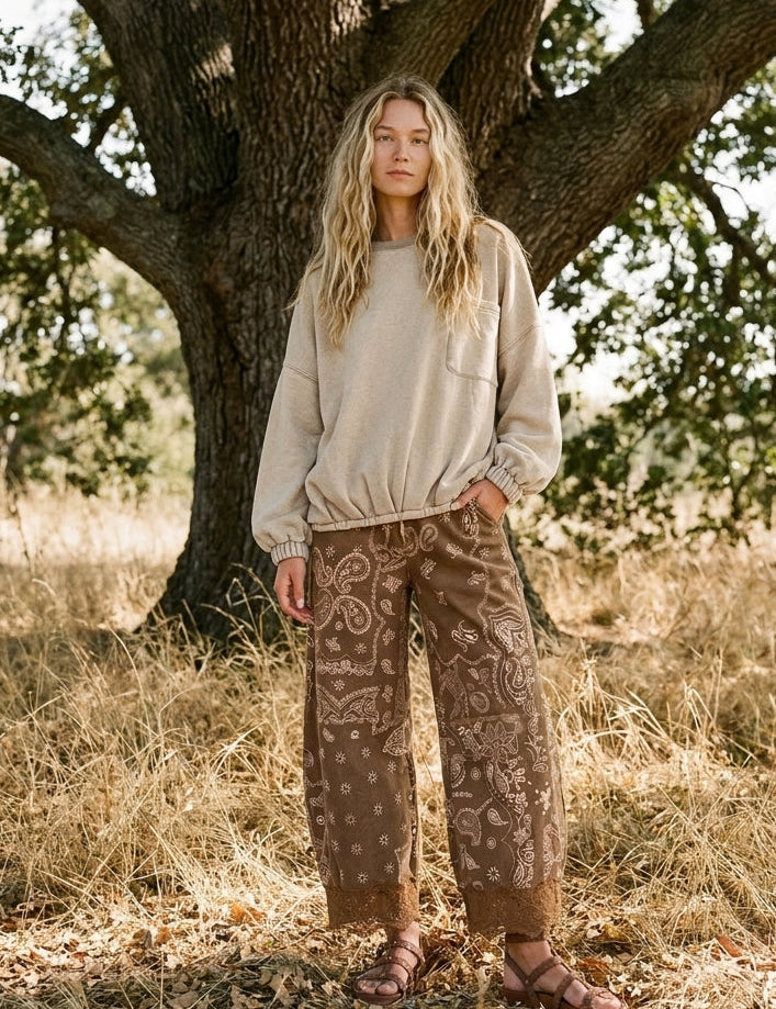 Keepsake Lace Trim Barrel Pants