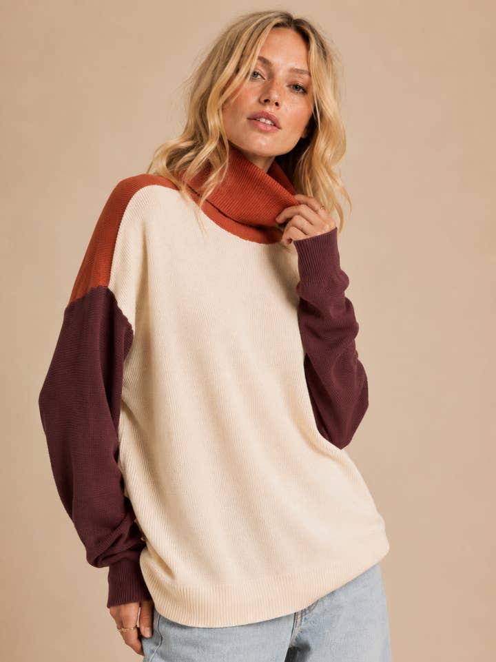 Kodachrome Colorblock Turtleneck Sweater