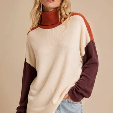 Kodachrome Colorblock Turtleneck Sweater