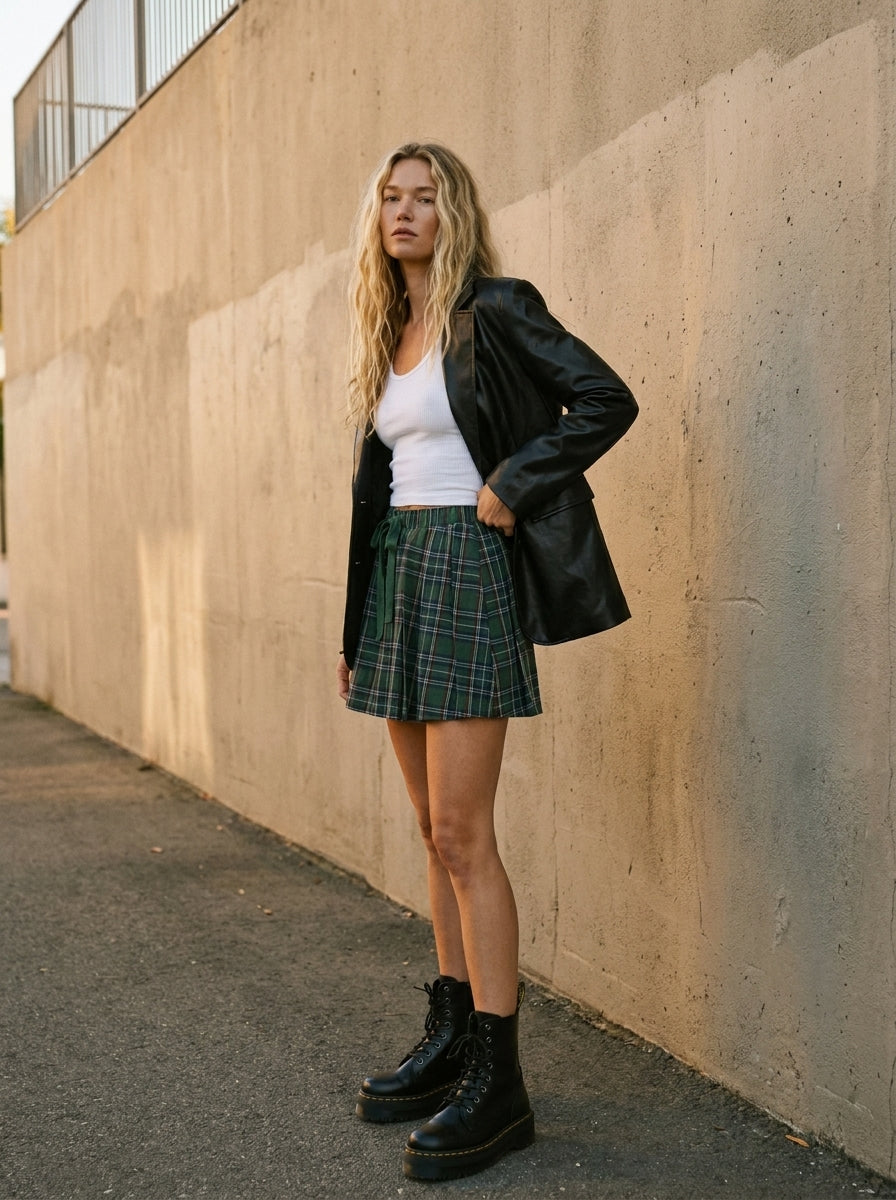 Langley Faux Leather Single Breasted Blazer