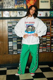 Lazy Cat Graphic Mock-Neck Sweatshirt
