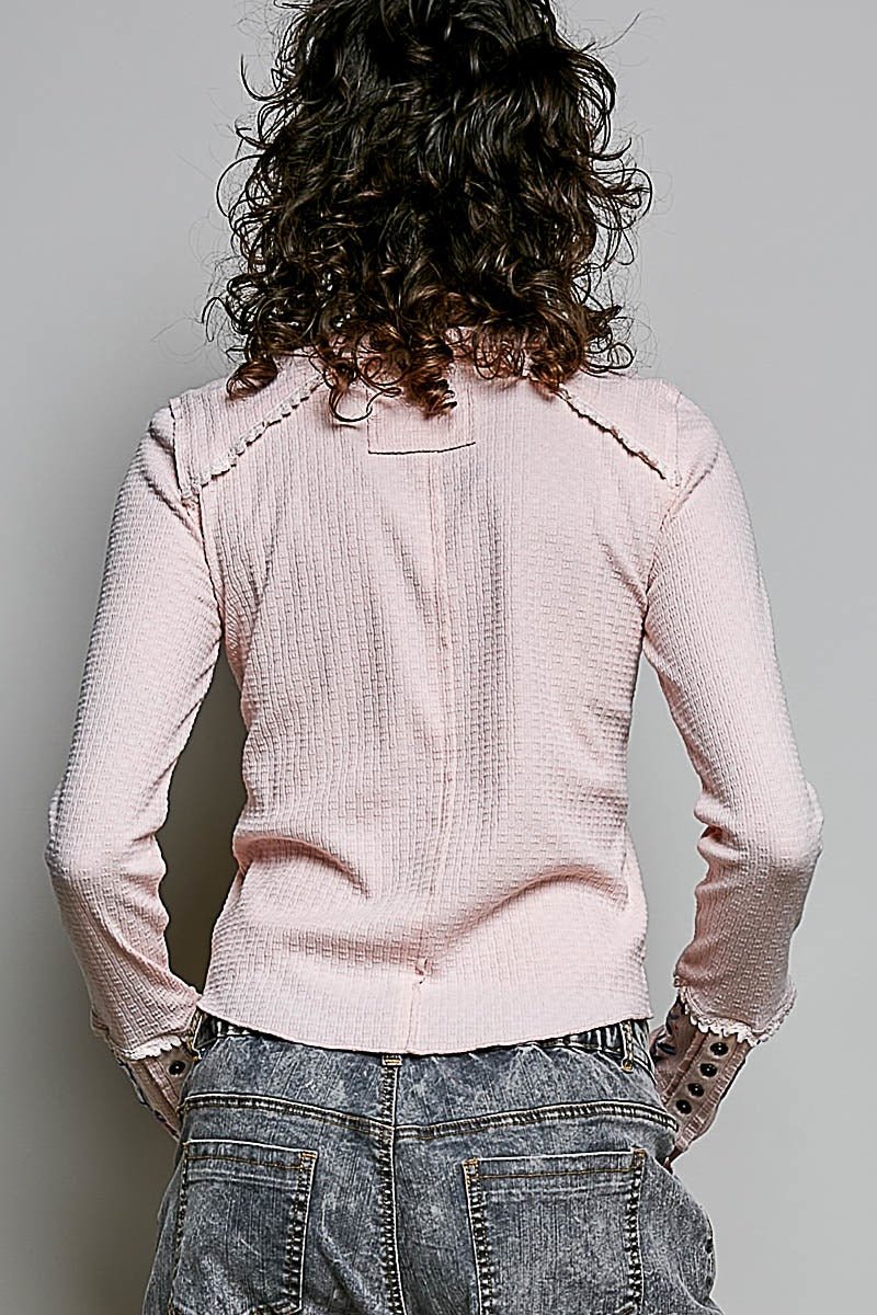 Little Darling Floral Embroidered Henley