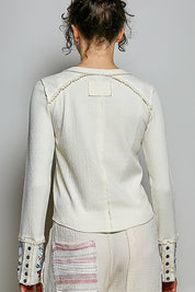 Little Darling Floral Embroidered Henley