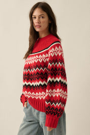 Los Olivos Raglan-Sleeve Mock-Neck Sweater