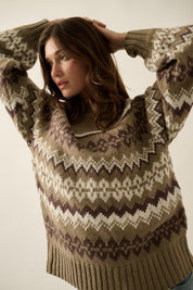 Los Olivos Raglan-Sleeve Mock-Neck Sweater