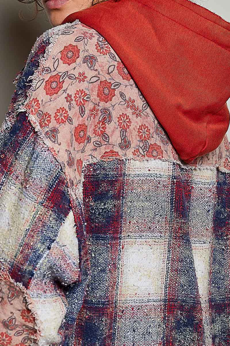 Lost & Found Floral Embroidered Hooded Jacket