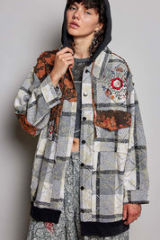 Lost & Found Floral Embroidered Hooded Jacket