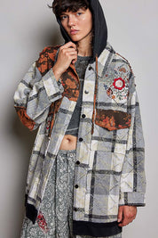 Lost & Found Floral Embroidered Hooded Jacket