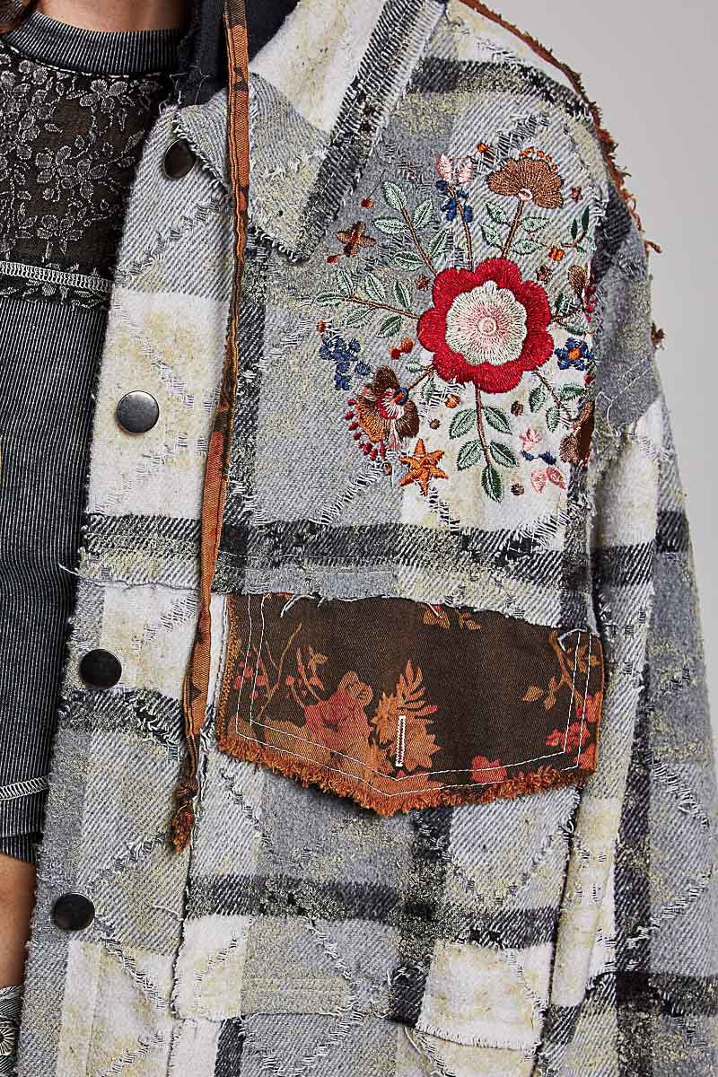 Lost & Found Floral Embroidered Hooded Jacket