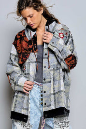 Lost & Found Floral Embroidered Hooded Jacket