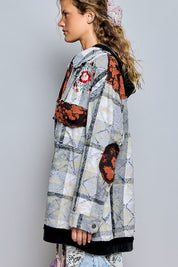 Lost & Found Floral Embroidered Hooded Jacket