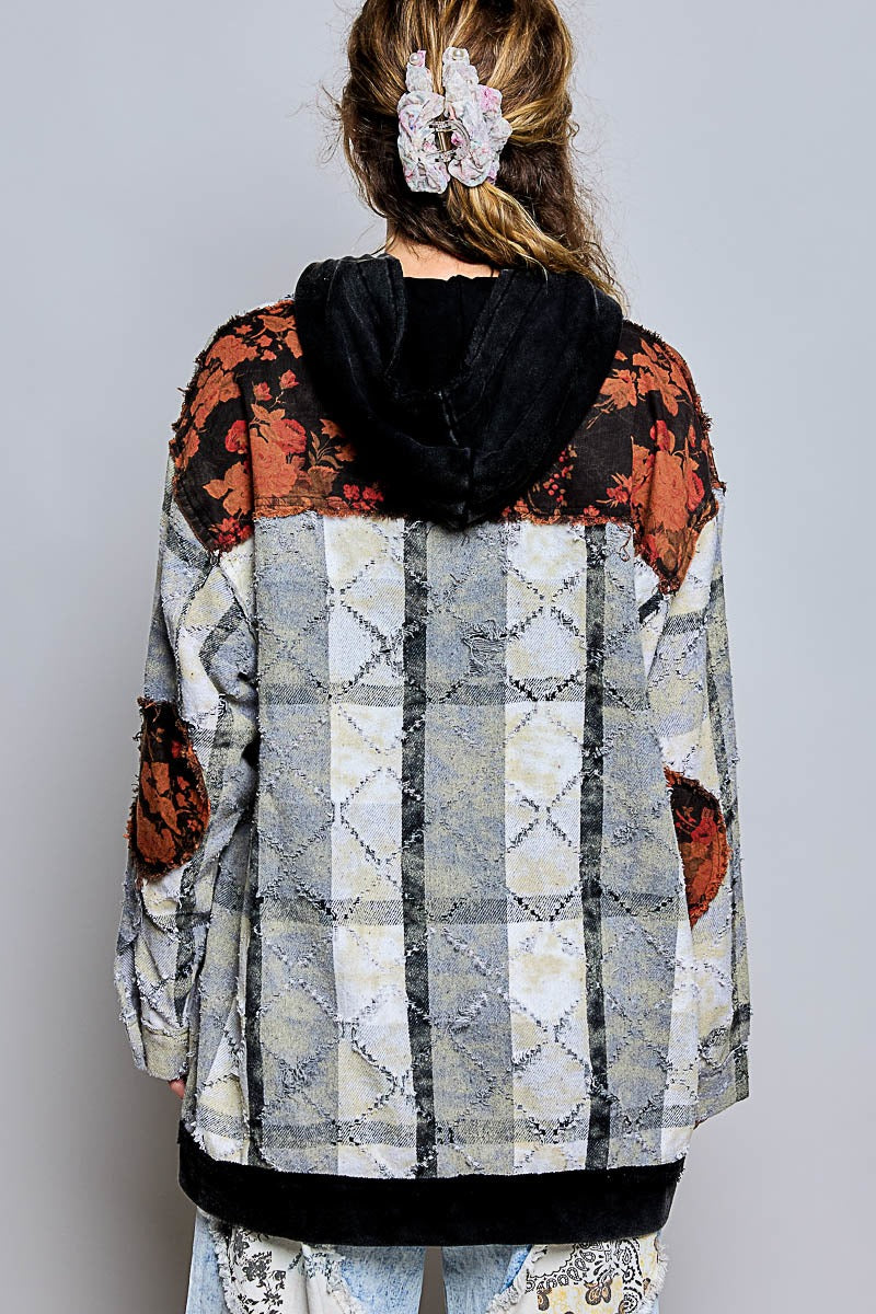 Lost & Found Floral Embroidered Hooded Jacket