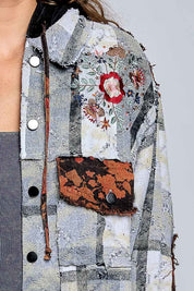 Lost & Found Floral Embroidered Hooded Jacket