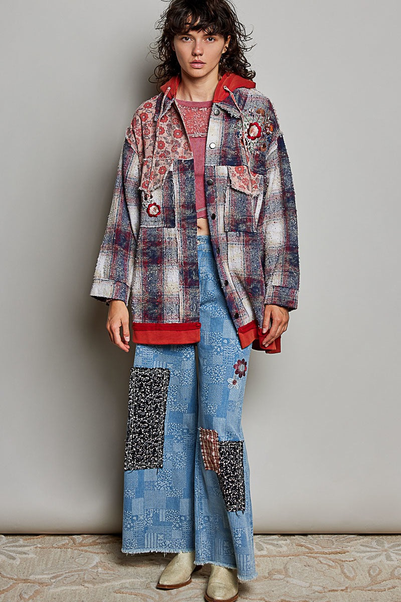Lost & Found Floral Embroidered Hooded Jacket